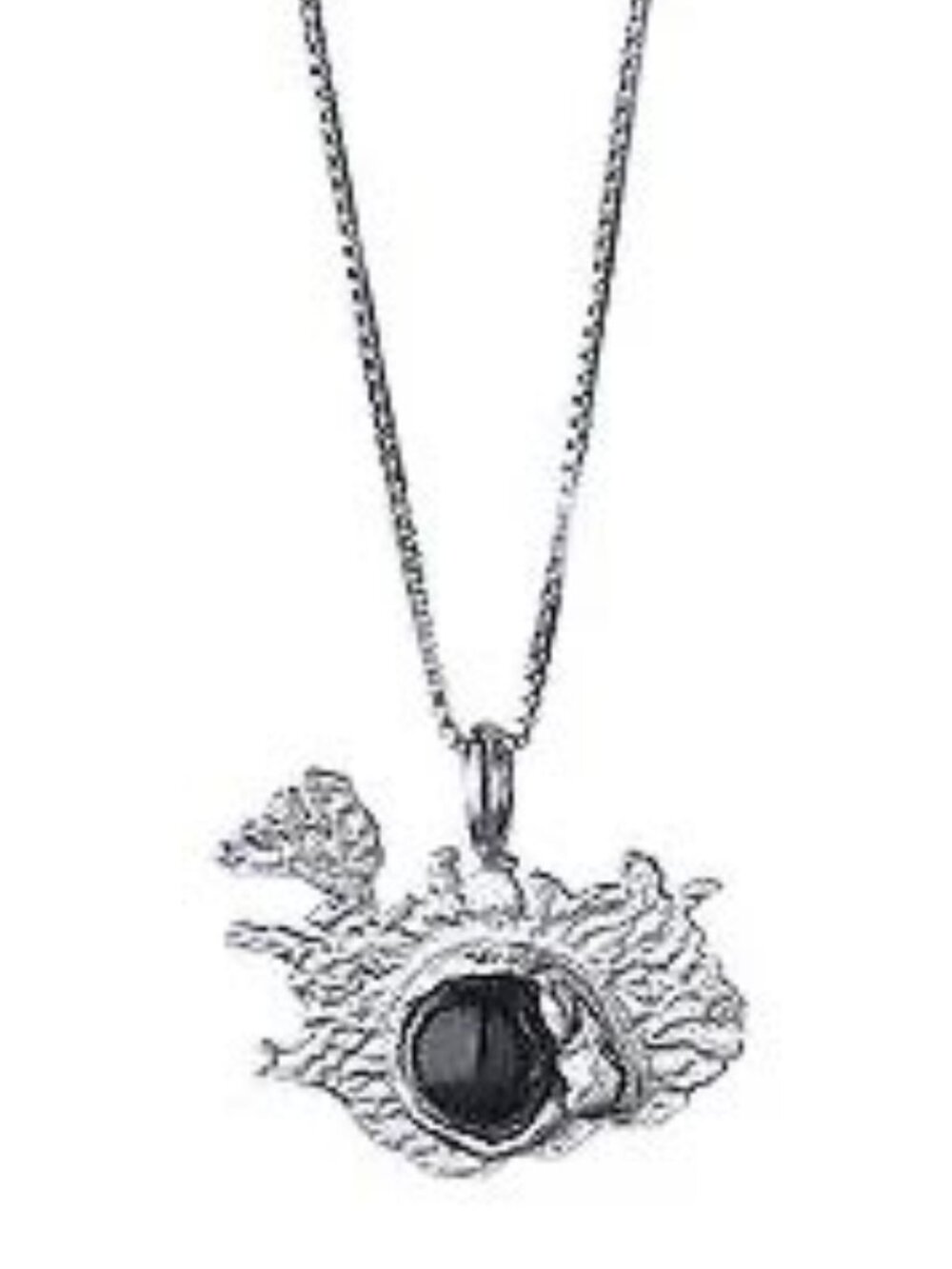 EUREKA ART ICELANDIC BLACK LAVA PEARL STERLING NECKLACE *RARE*  56